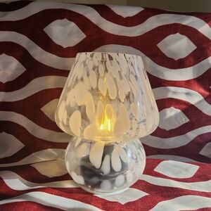 Elegant White Glass Table Lamp
